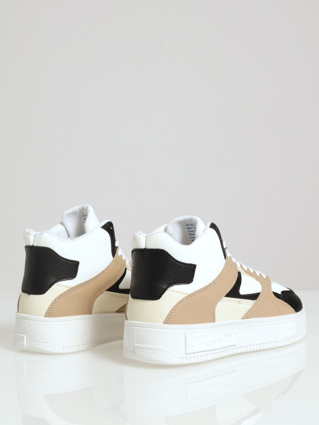 Pu Hi Top Sneaker With Multi Panel Detail