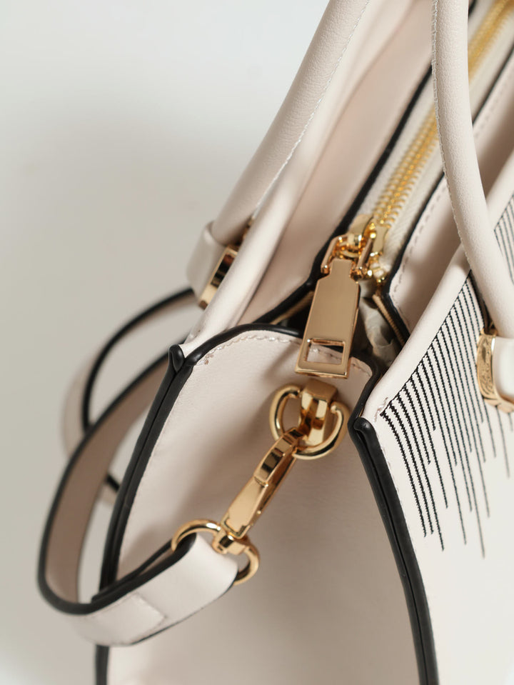 Tear Drop Small Shopper Bag - White