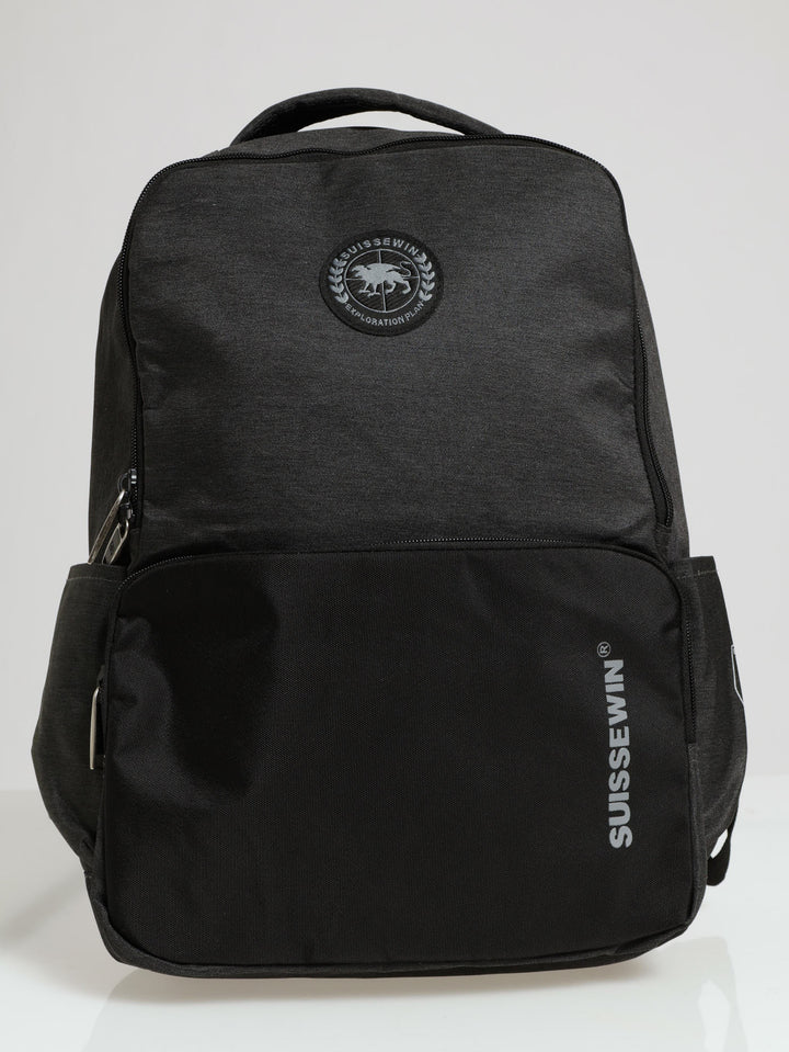 Pu Round Badge Backpack - Black