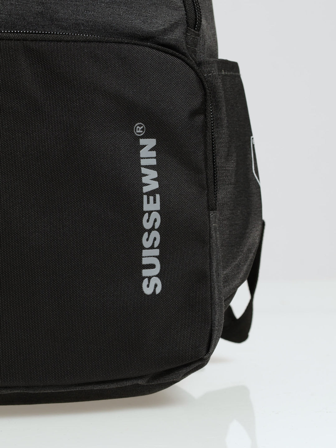 Pu Round Badge Backpack - Black