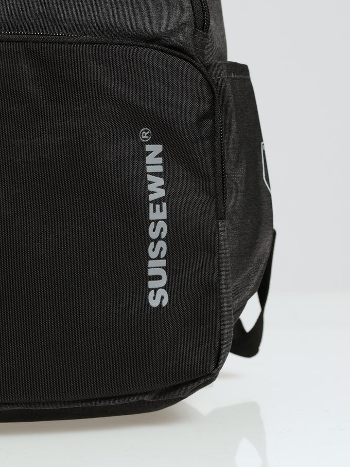 Pu Round Badge Backpack - Black