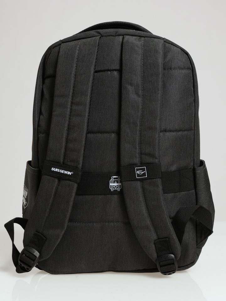 Pu Round Badge Backpack - Black