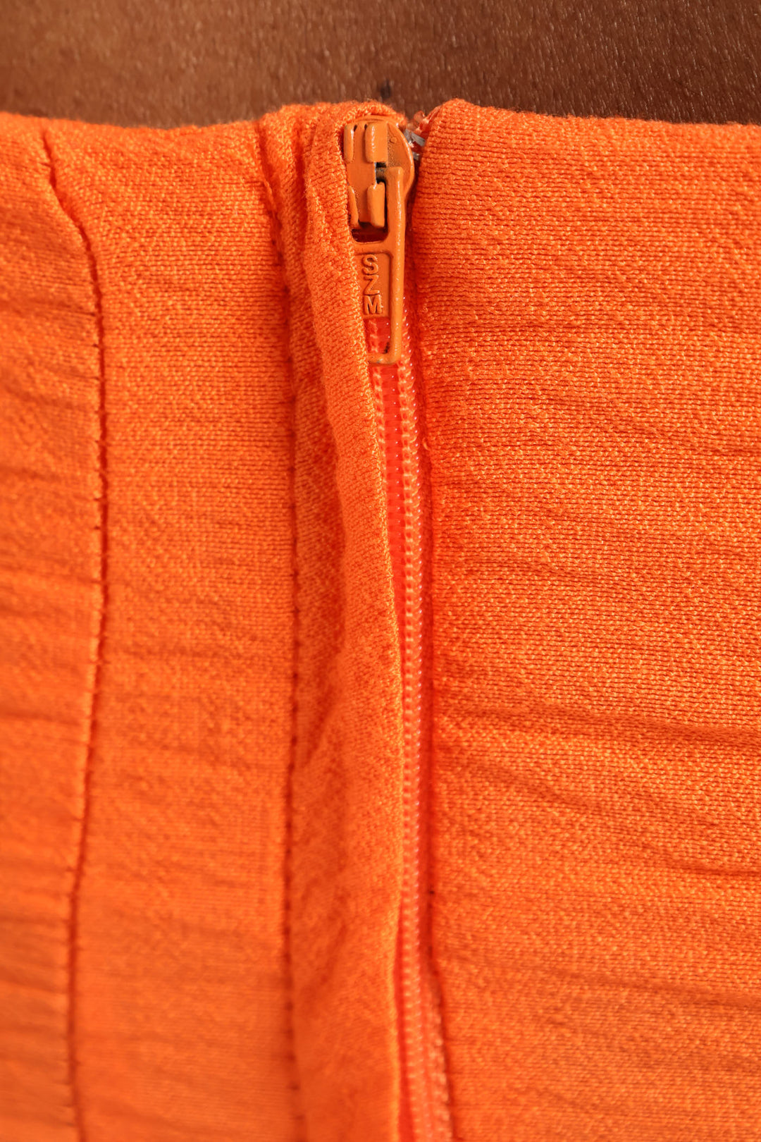 Bubble Short Sleeve Square Neck Panelled Mini Dress - Orange