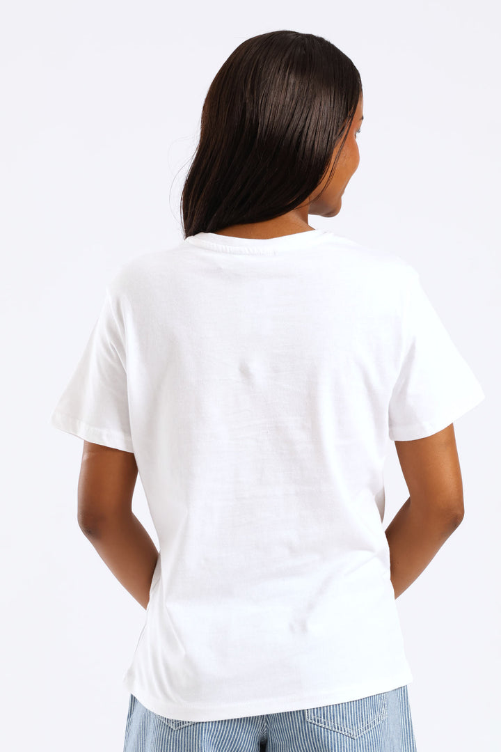 Scooter In Bloom Tee - White