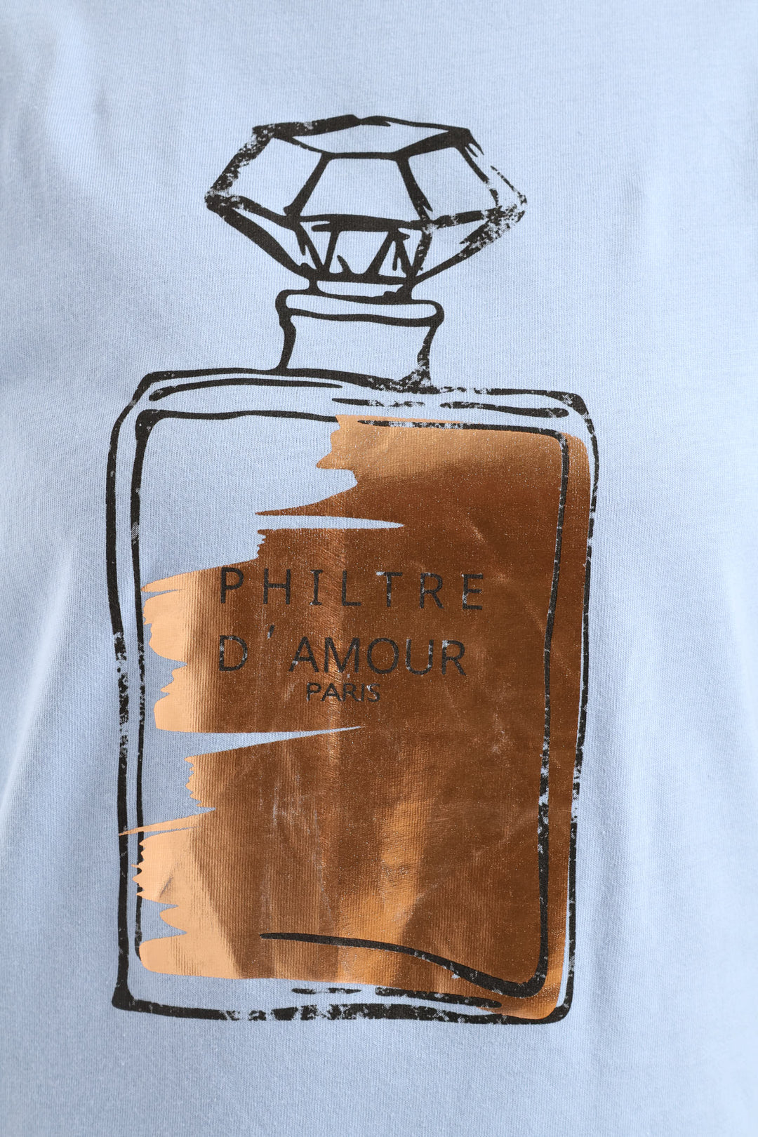 Perfume Bottle Foil Tee - Sky Blue