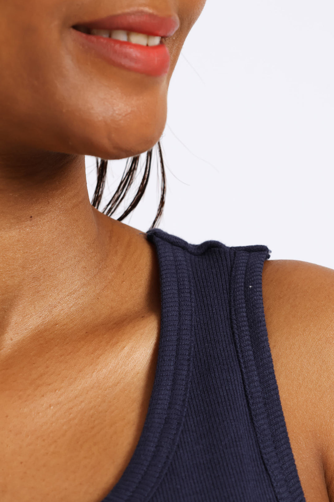 Sleeveless Rib Tank Top - Navy