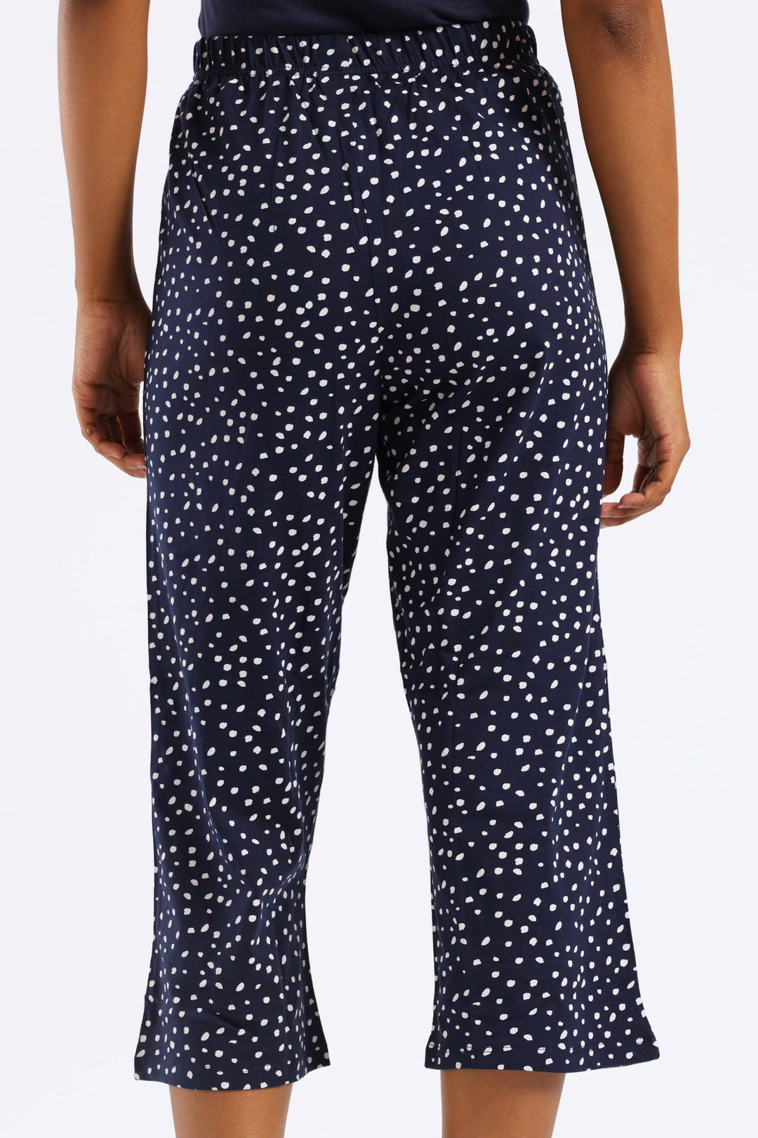 Spots Capri Pants - Navy