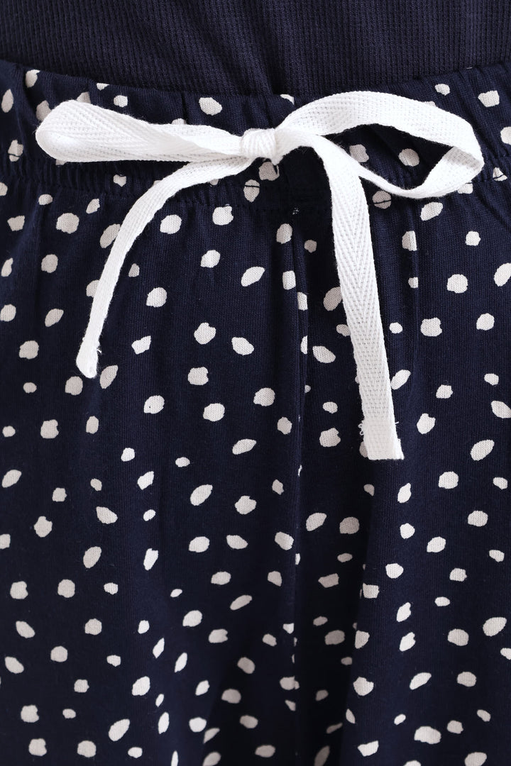 Spots Capri Pants - Navy