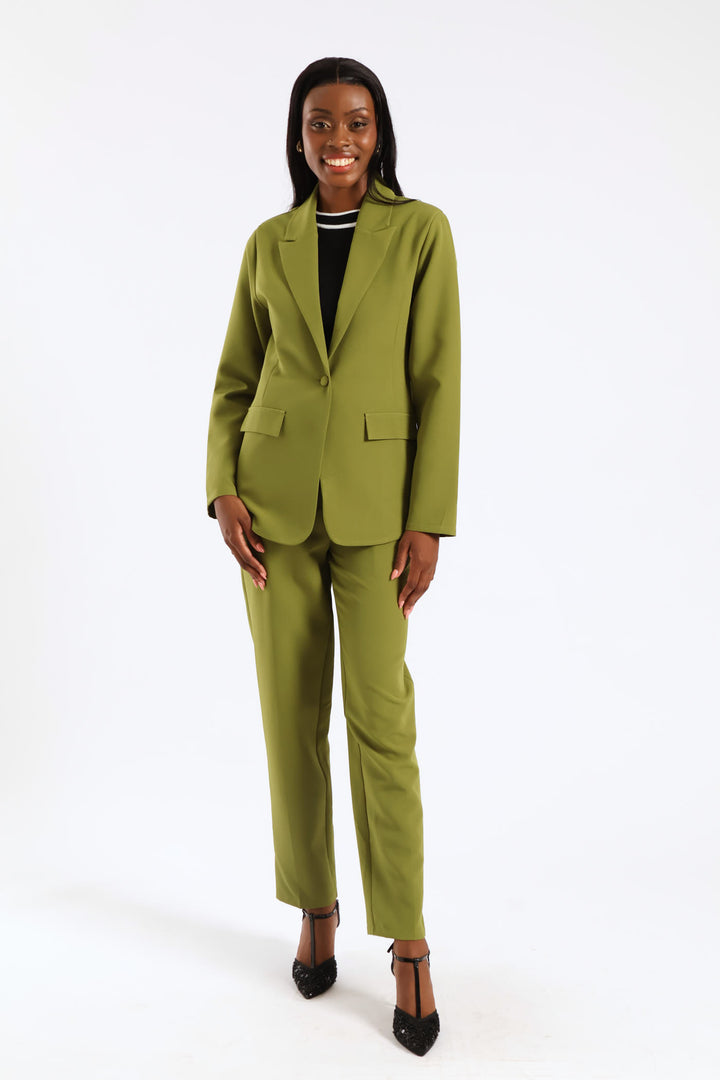 Single Breasted Darted Blazer - Matcha