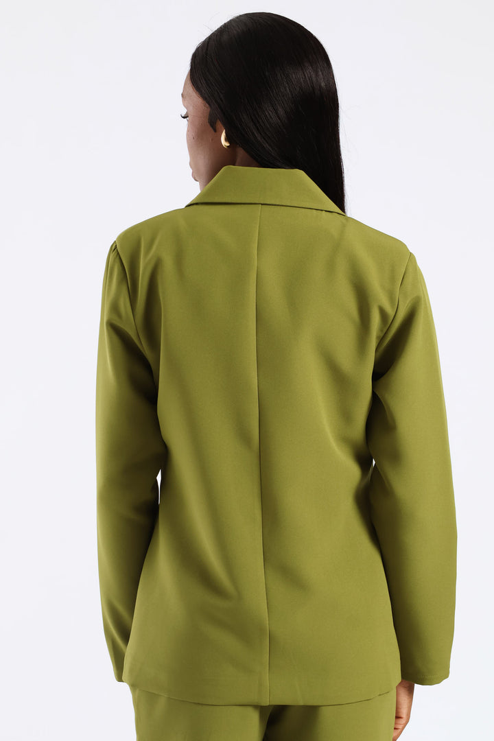 Single Breasted Darted Blazer - Matcha