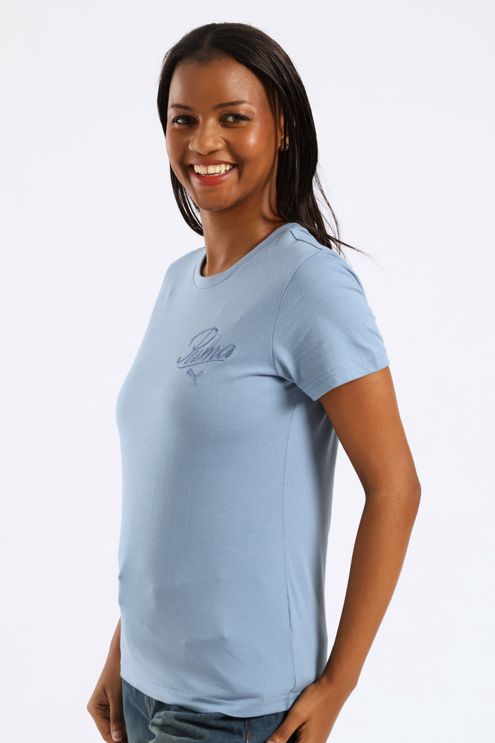 Essential Script Tee - Blue