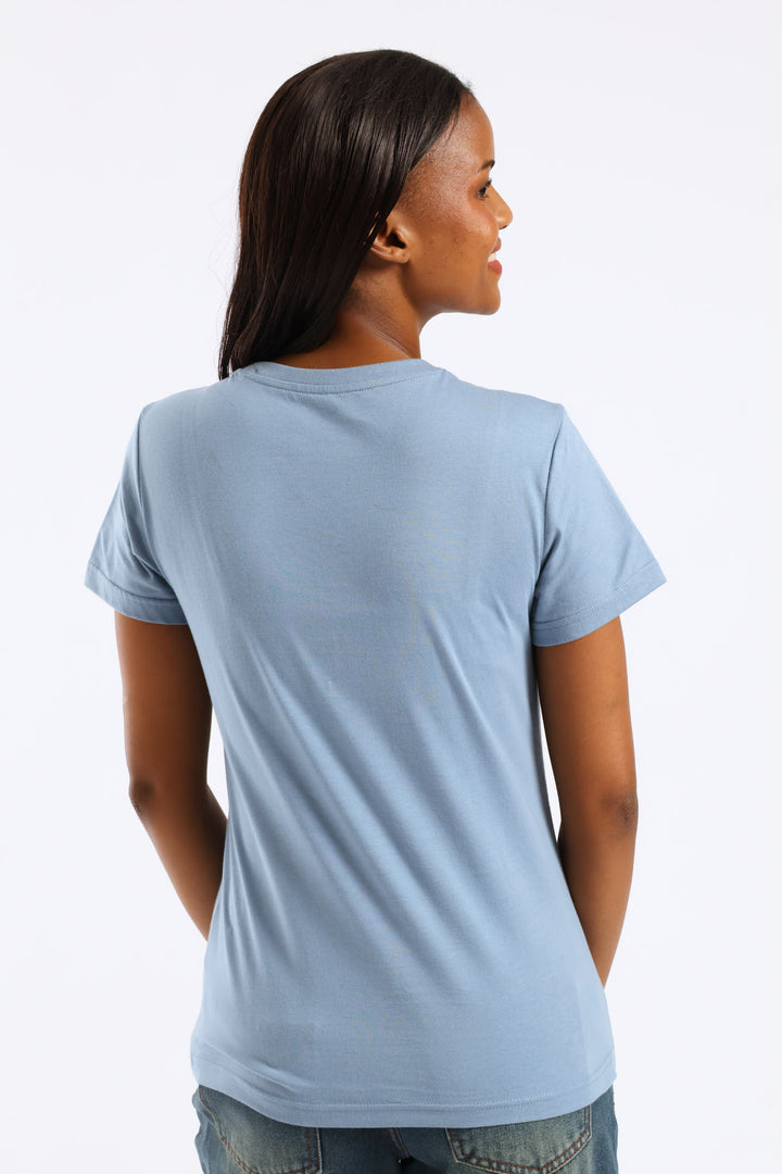 Essential Script Tee - Blue