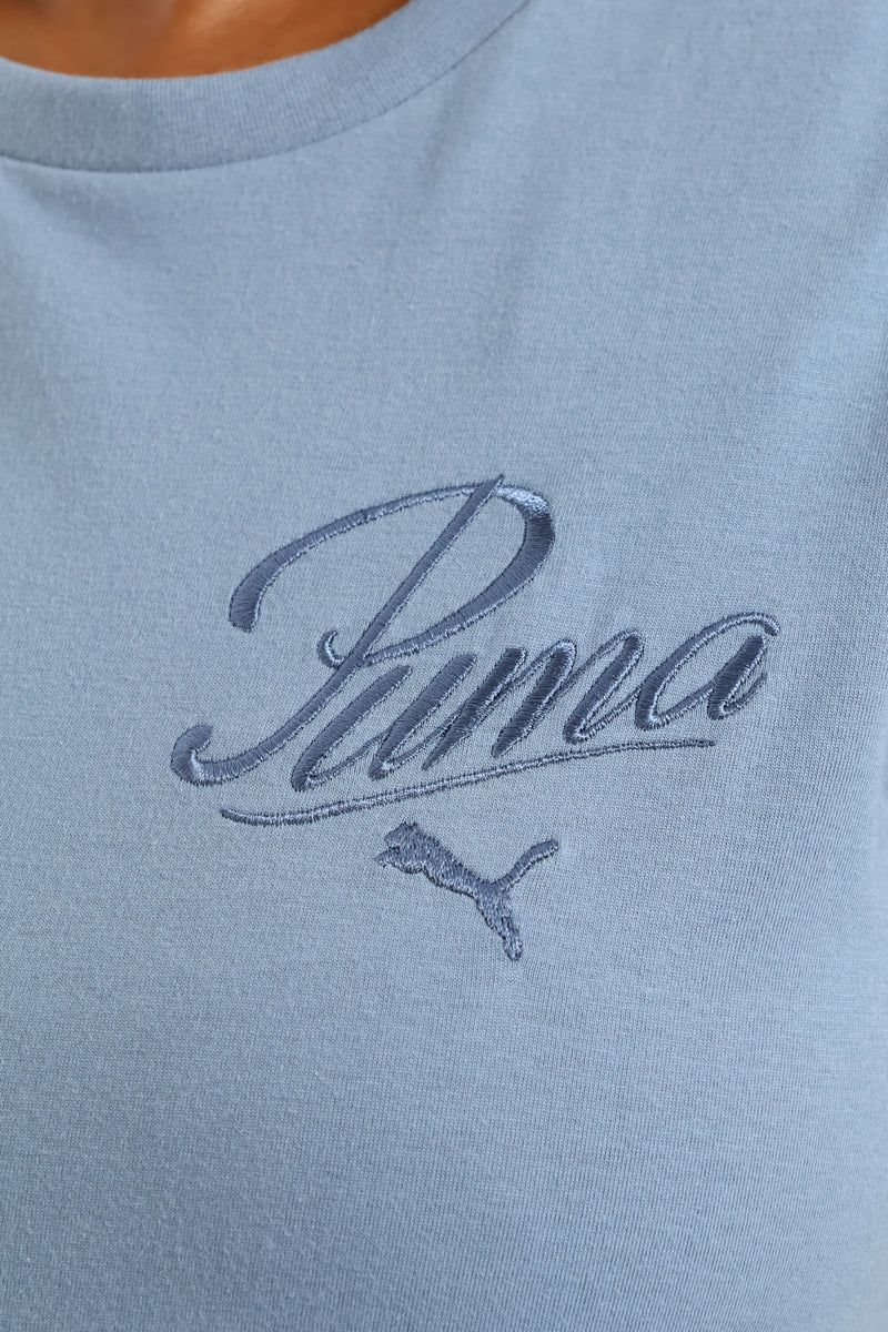 Essential Script Tee - Blue