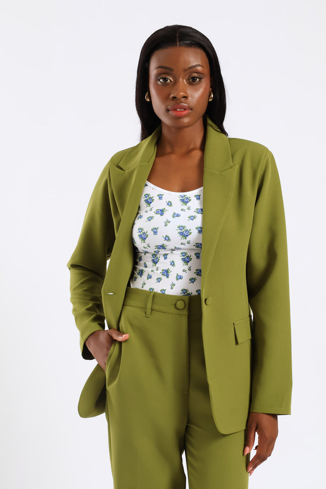 2 Pack Seamless Print Cami - White/Blue