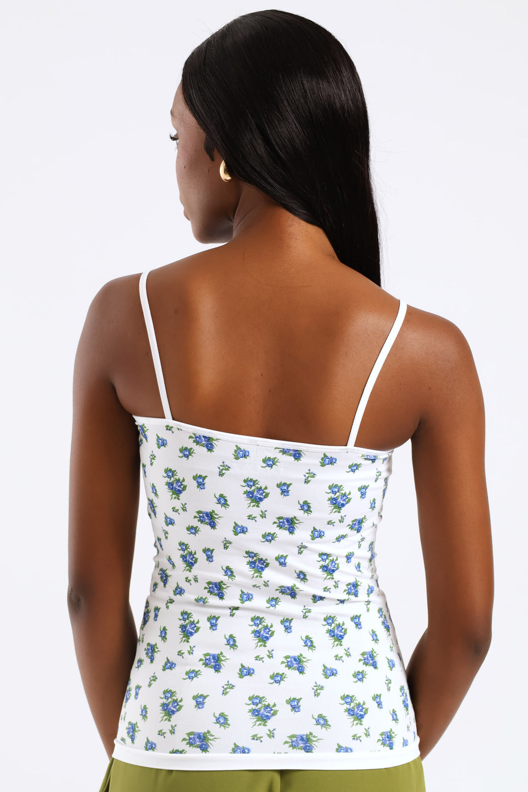 2 Pack Seamless Print Cami - White/Blue