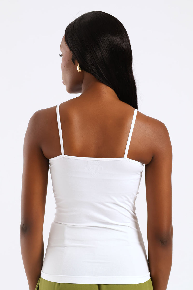 2 Pack Seamless Print Cami - White/Blue