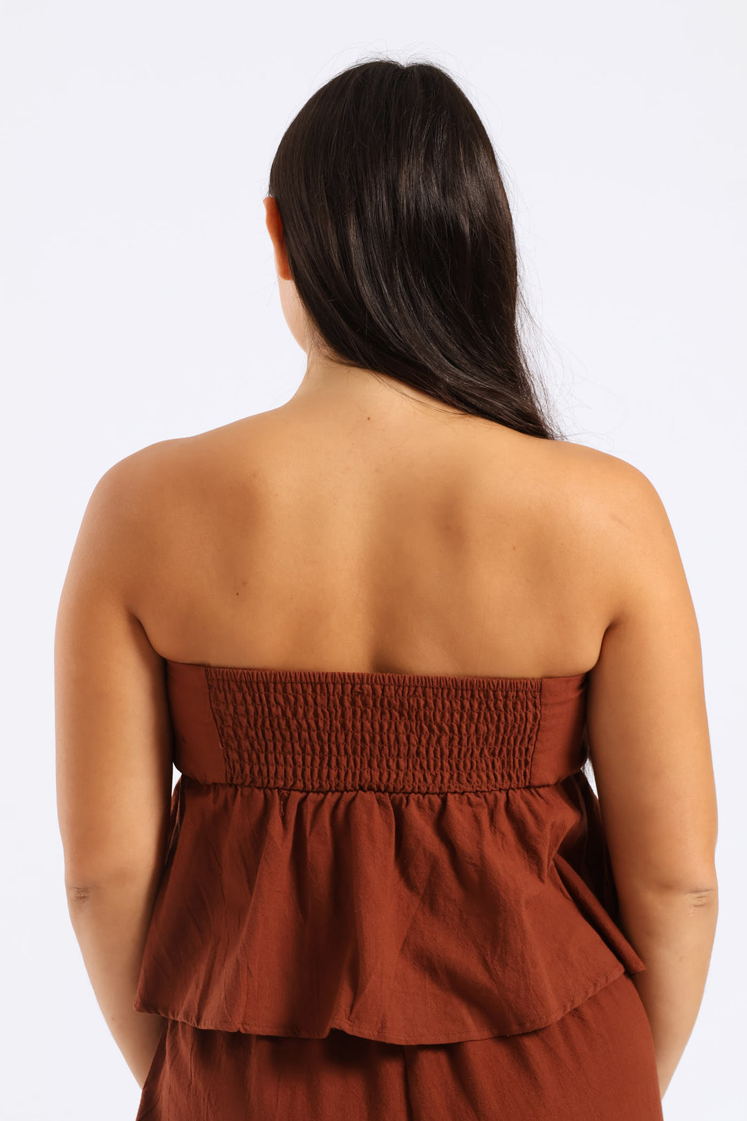 Tie Front Boobtube - Chocolate