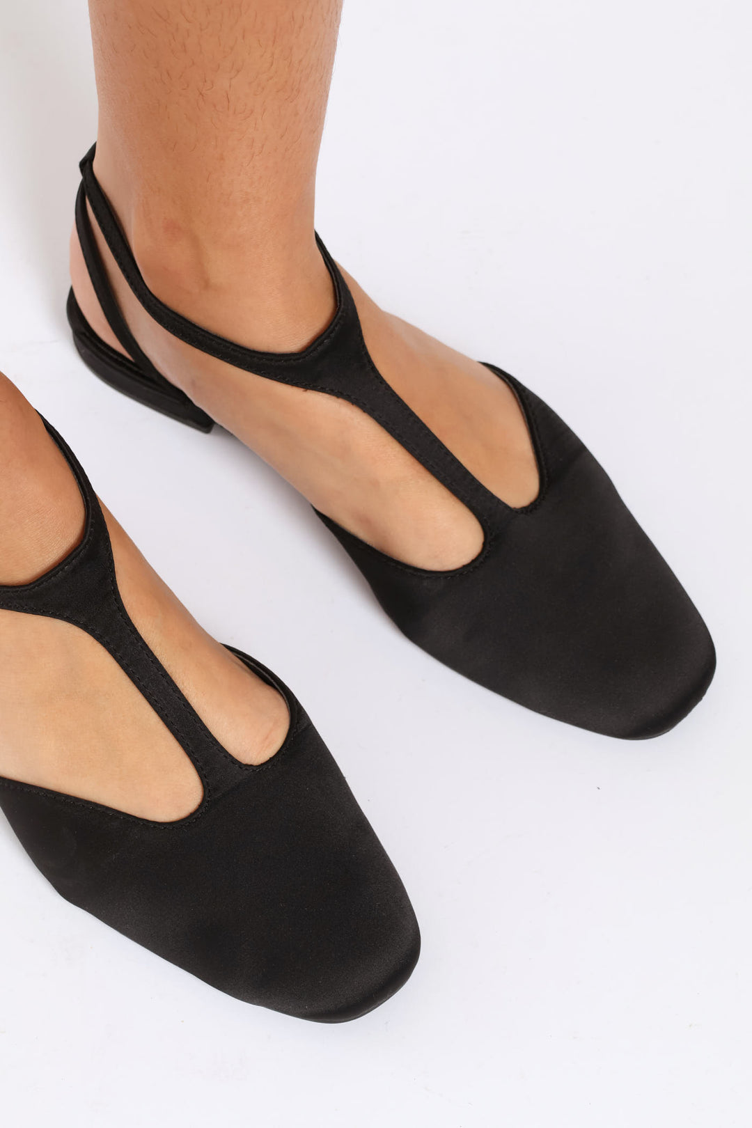 T-Bar Ankle Strap Mule - Black