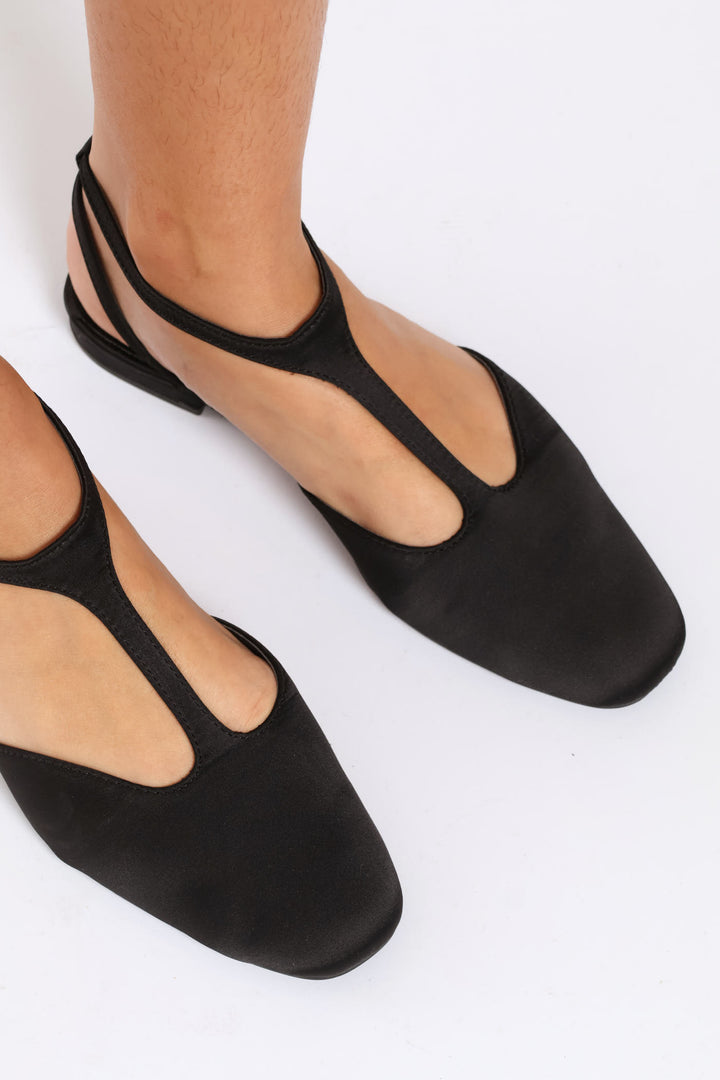 T-Bar Ankle Strap Mule - Black