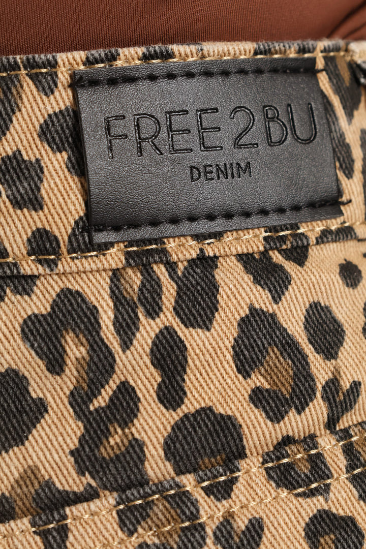 Leopard Print Jort - Beige