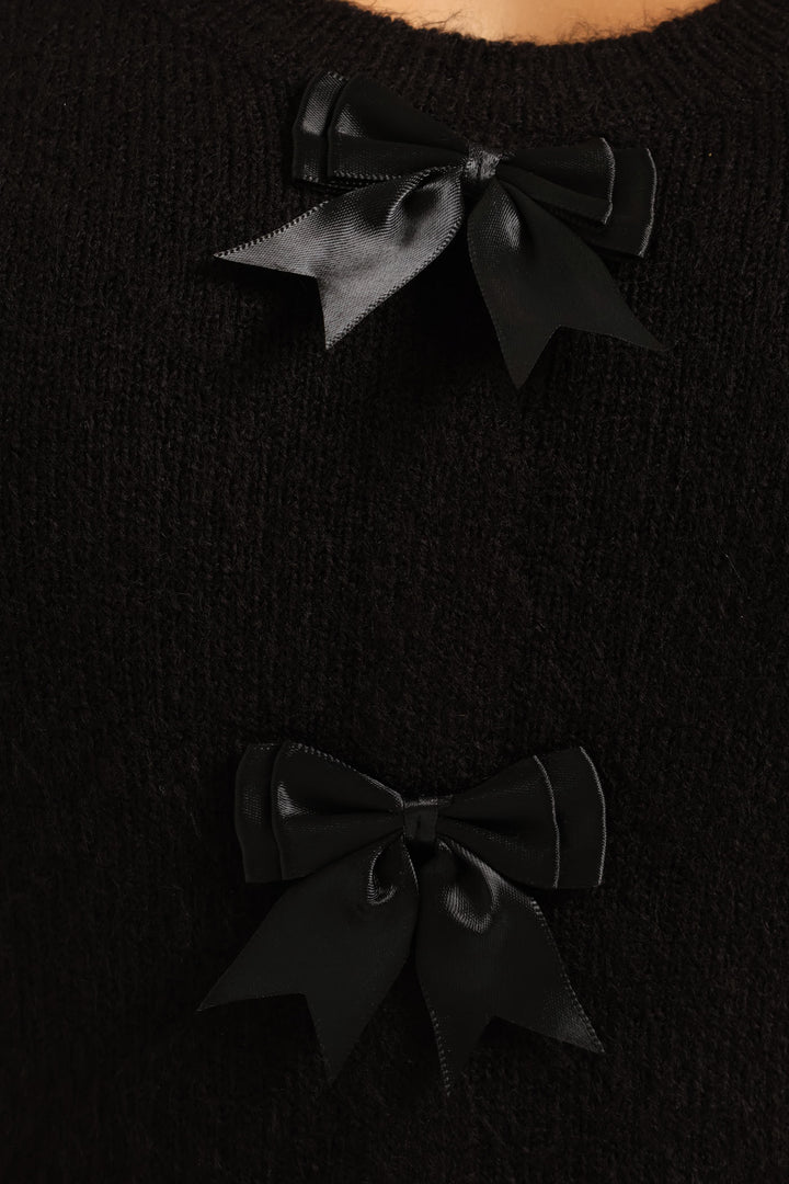 Bow Front Vest - Black