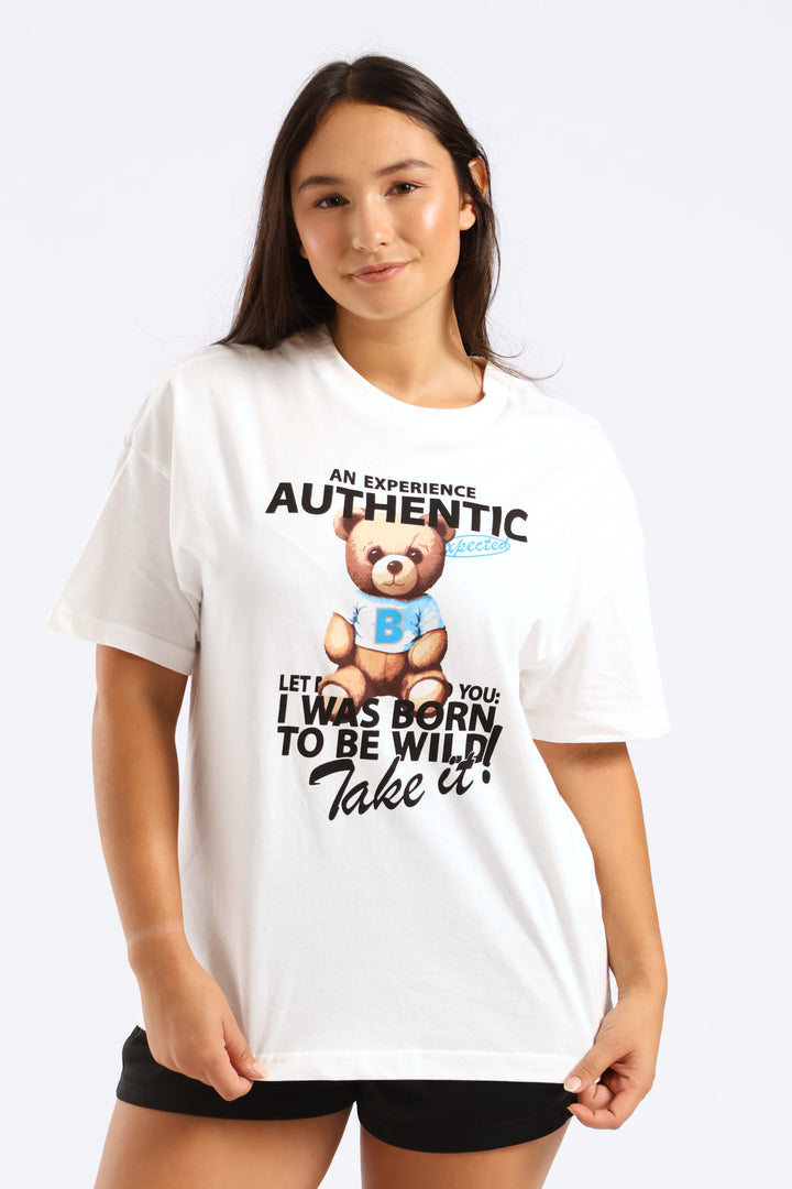 Oversized Teddy Tee - Cream