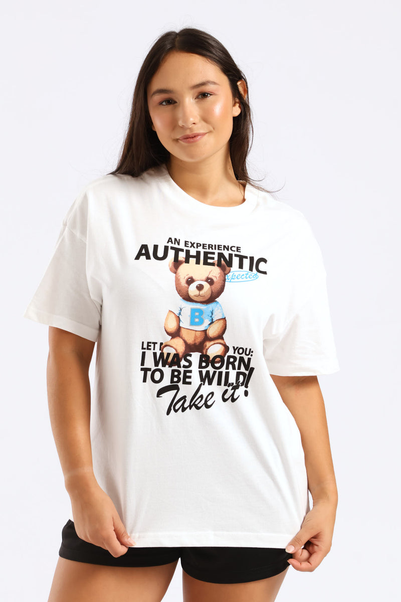 Oversized Teddy Tee - Cream