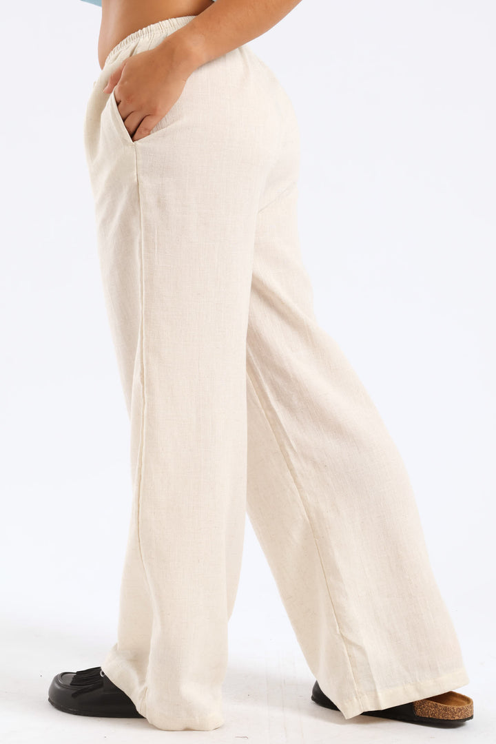 Linen Relaxed Pant - Beige