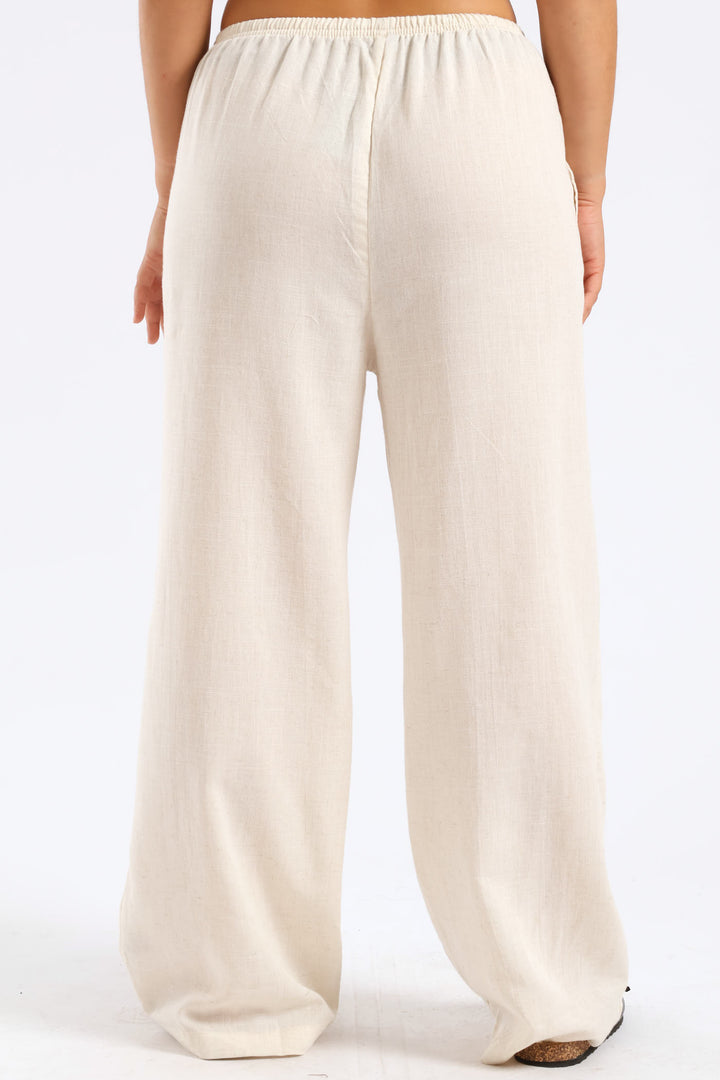 Linen Relaxed Pant - Beige