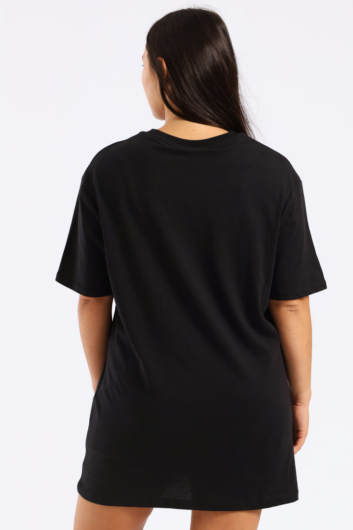 Oversized Graphic Tee - Black