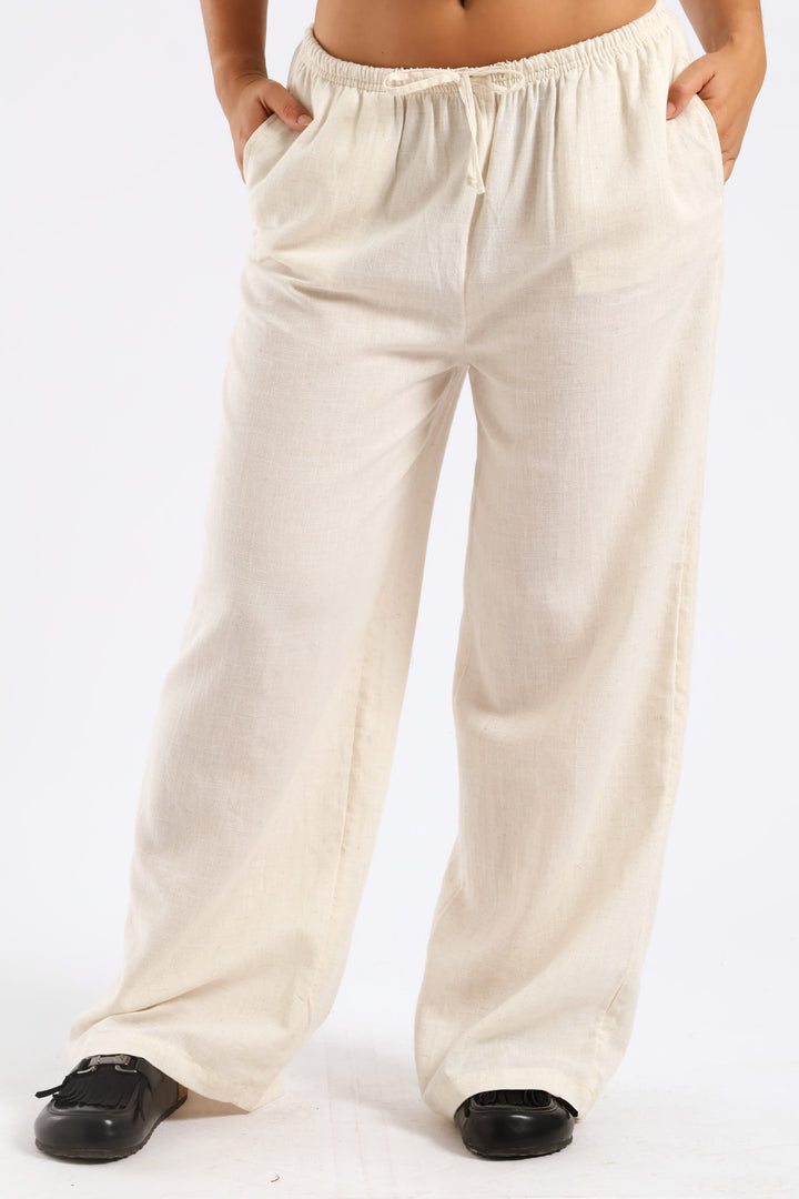 Linen Relaxed Pant - Beige