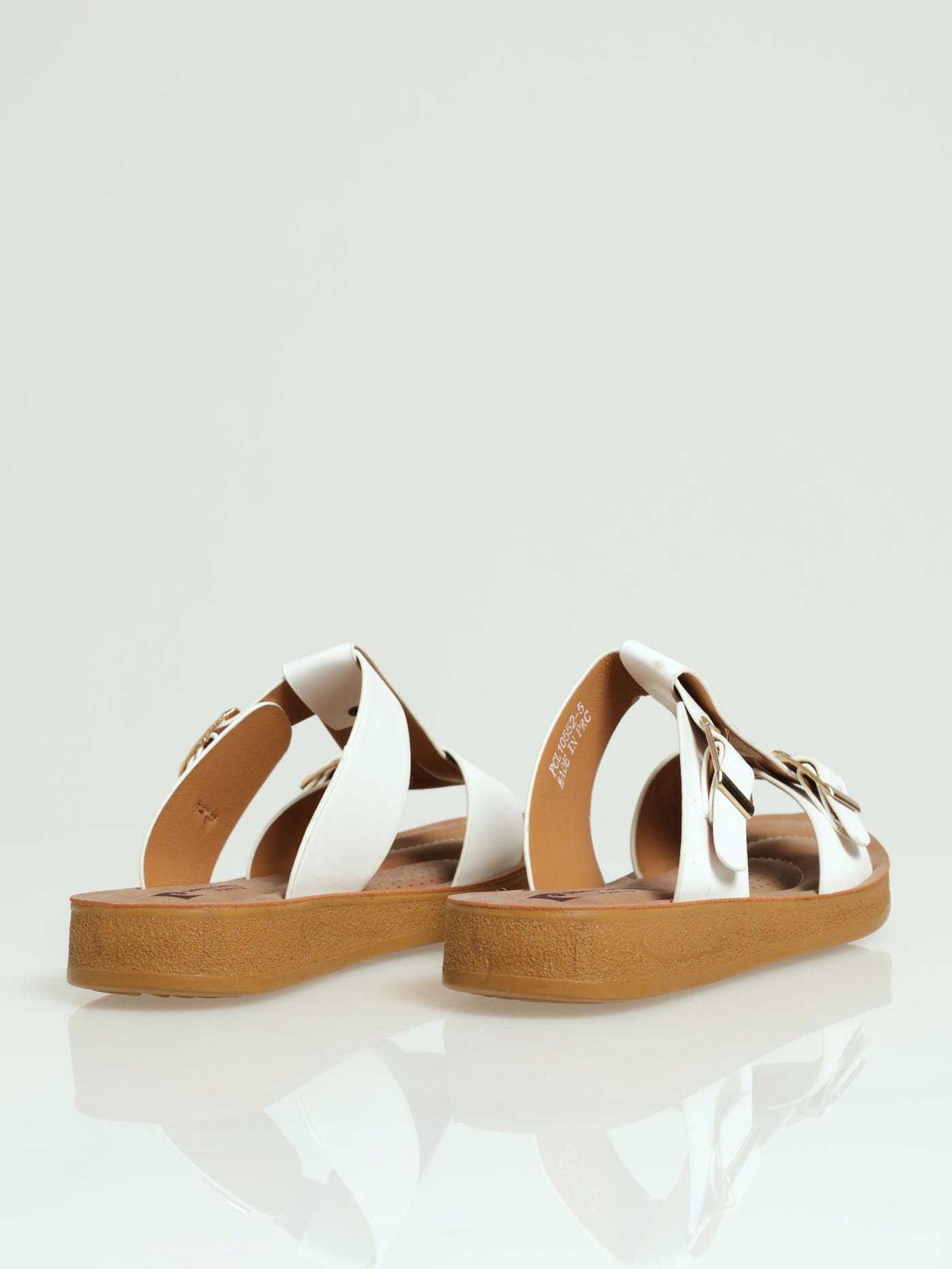Ladies Senna Push In Buckle Sandal - White – Edgars