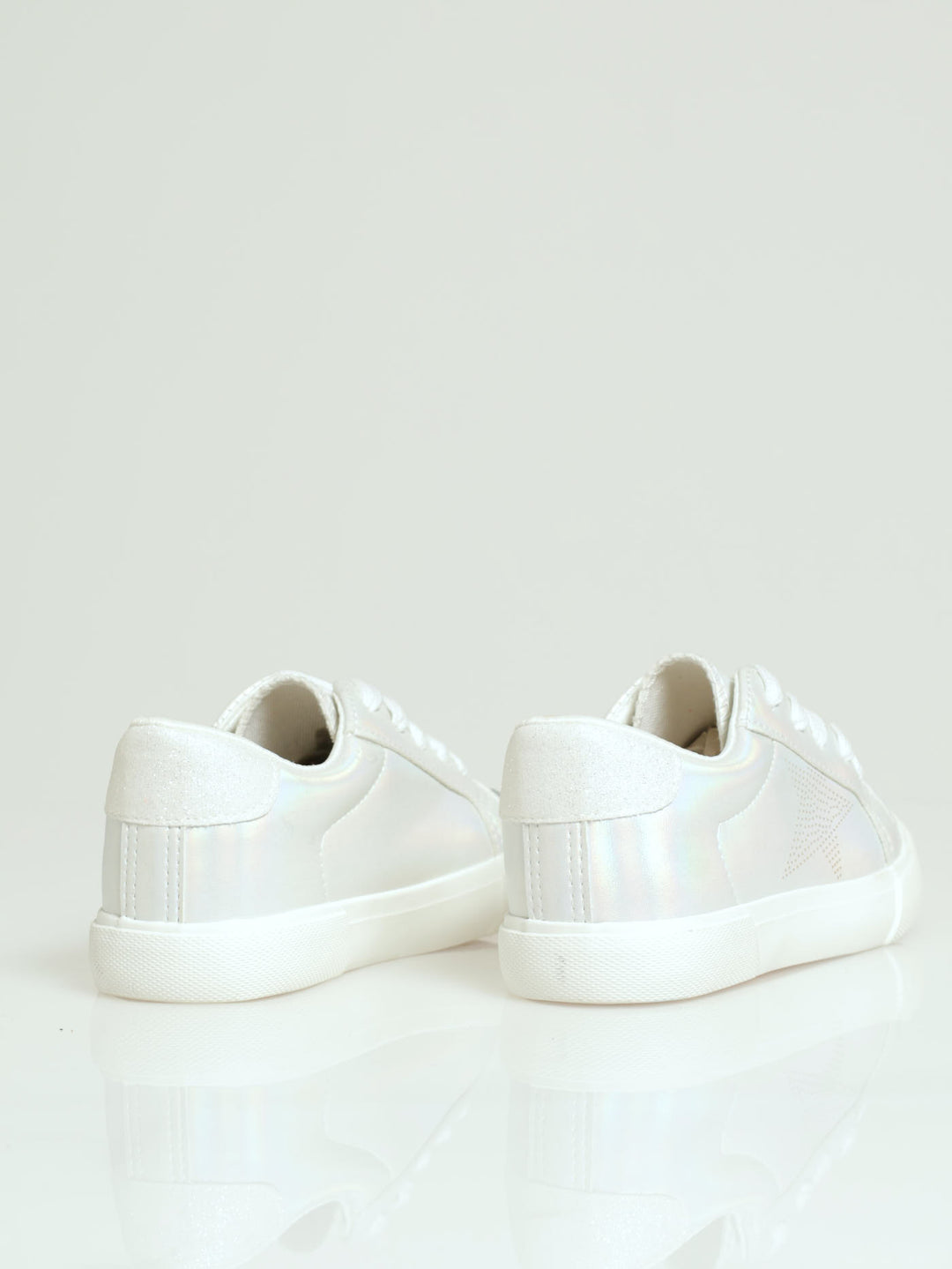 Girls Glitter Toe Sneaker - White