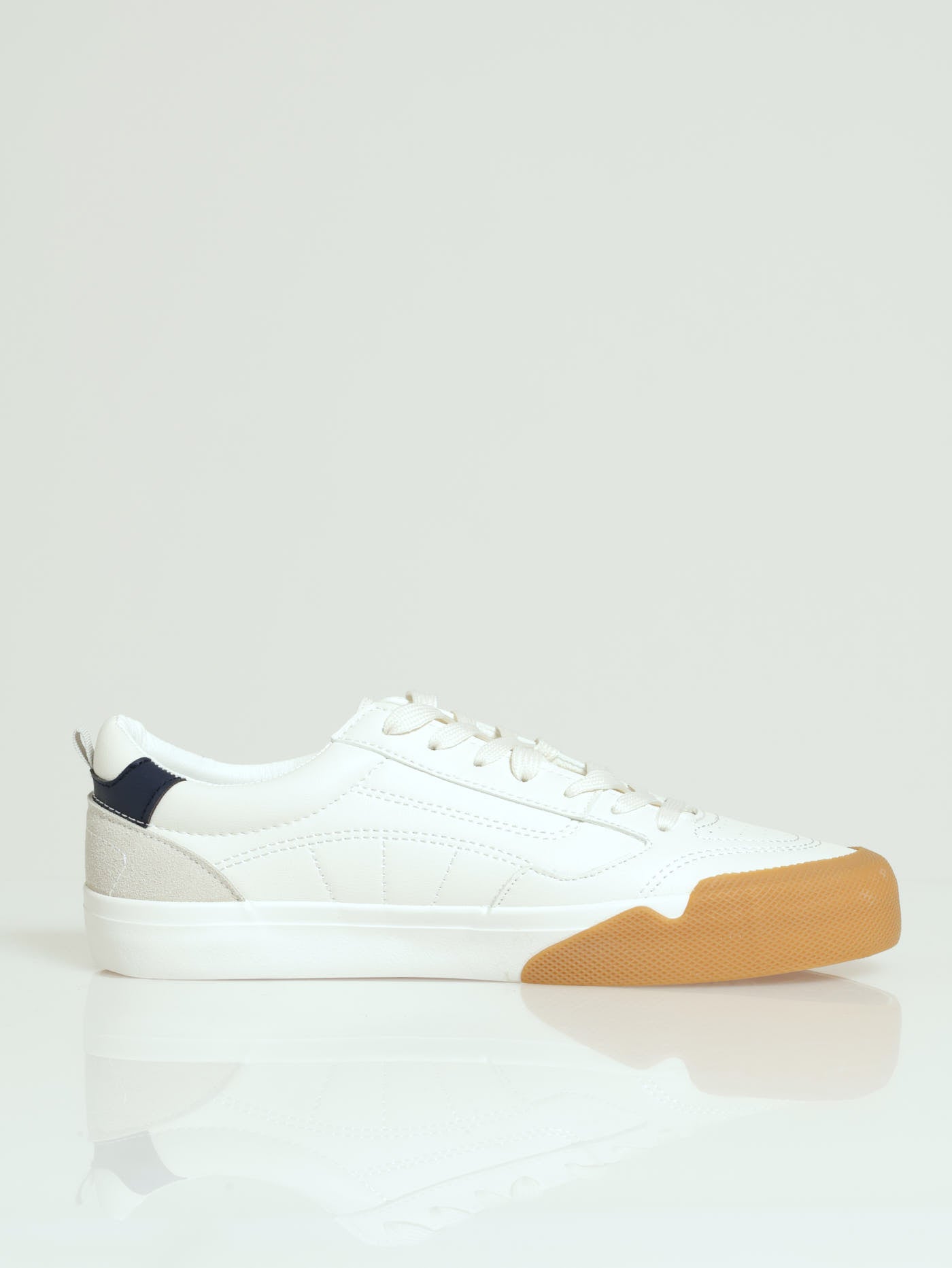 Mens Gum Toe Bump Vulcanised Sneaker - White – Edgars