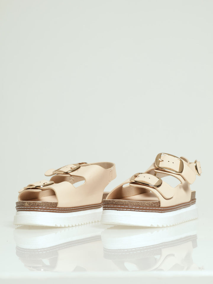 Jaden Backstrap Platform Sandal - Nude