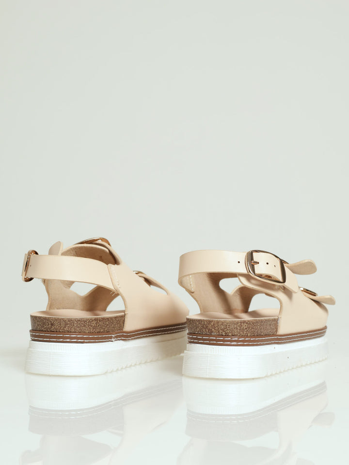 Jaden Backstrap Platform Sandal - Nude