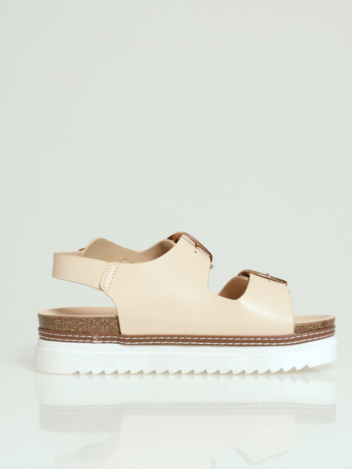 Jaden Backstrap Platform Sandal - Nude