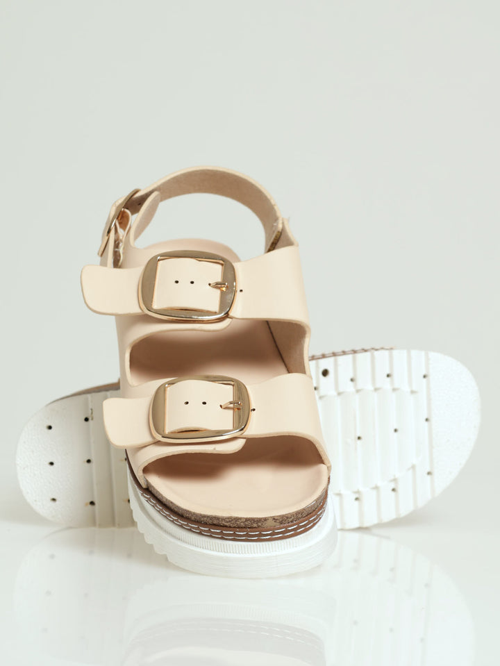 Jaden Backstrap Platform Sandal - Nude