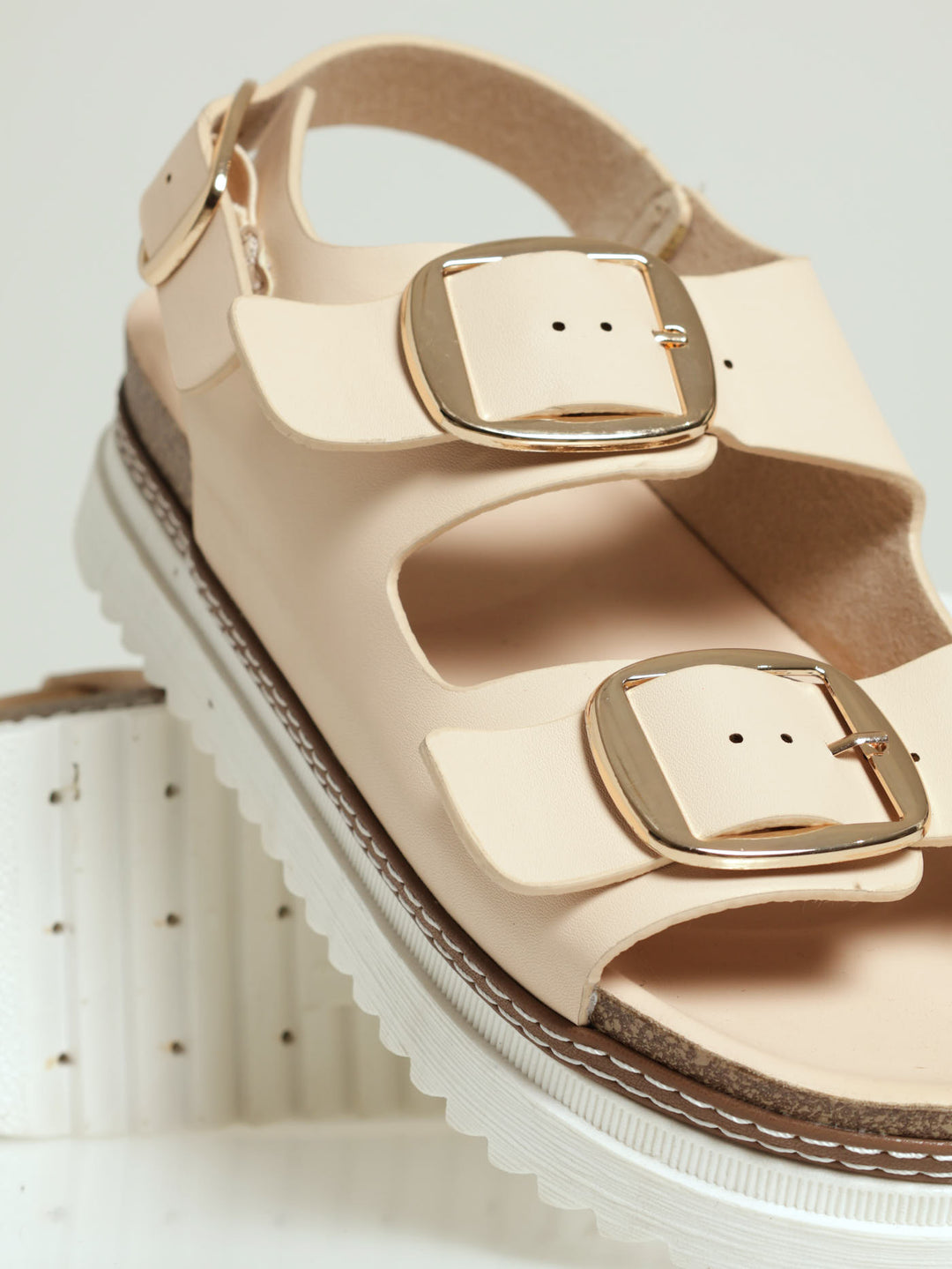 Jaden Backstrap Platform Sandal - Nude
