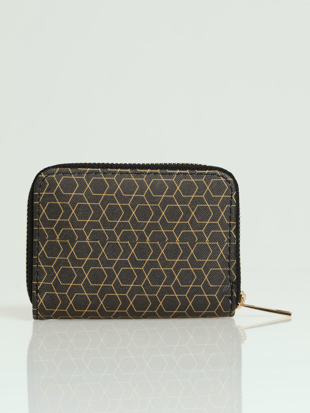 Geo Print Small Zip Around Purse - Navy