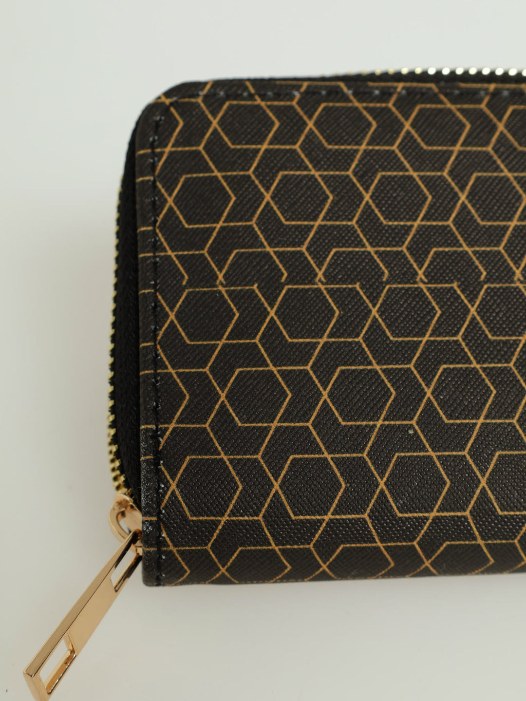 Geo Print Small Zip Around Purse - Navy