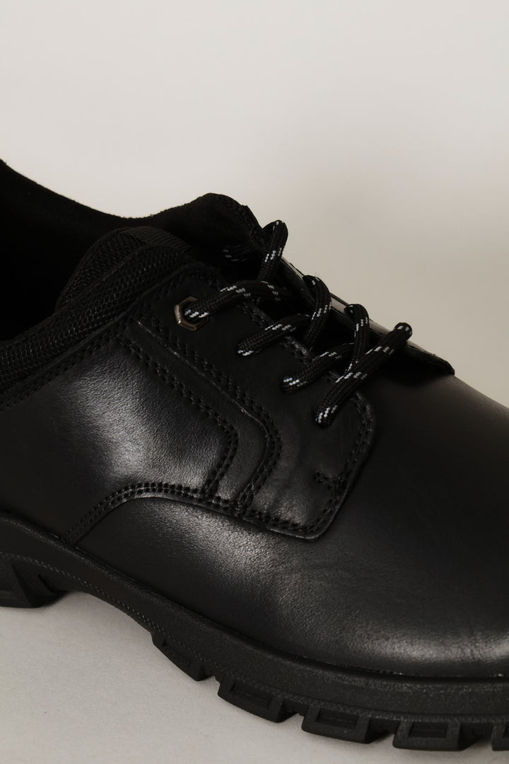 Dawie Lace Up Worker Shoe - Black
