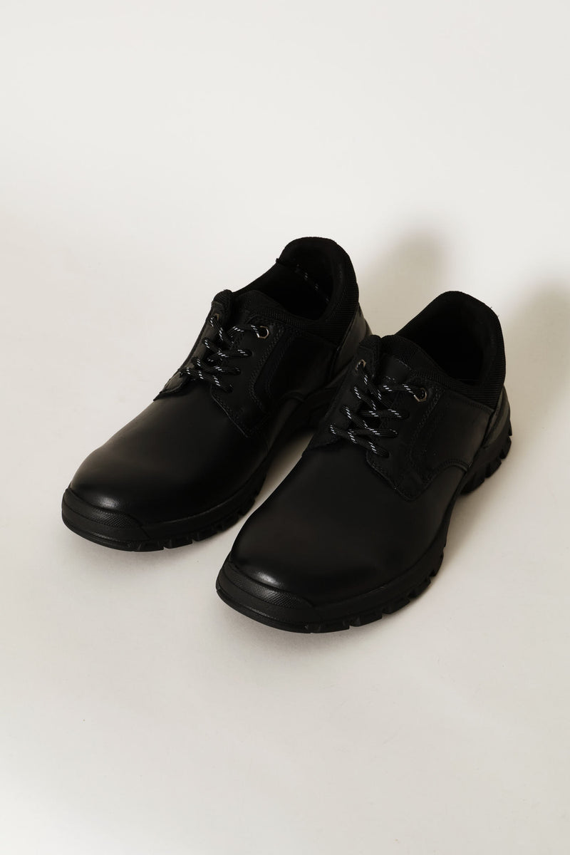 Dawie Lace Up Worker Shoe - Black