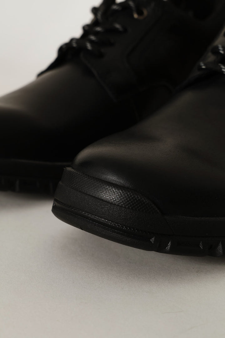 Dawie Lace Up Worker Shoe - Black
