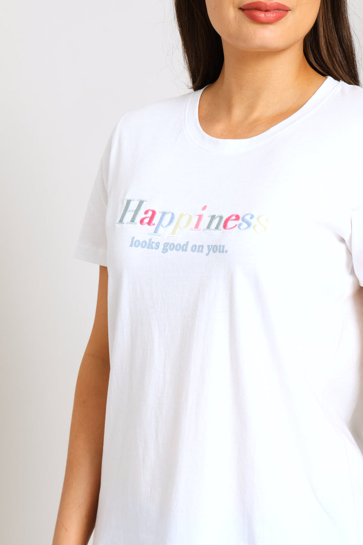Short Sleeve Sleep Tee - White