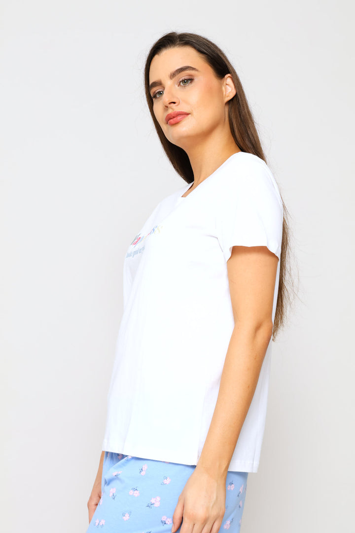 Short Sleeve Sleep Tee - White