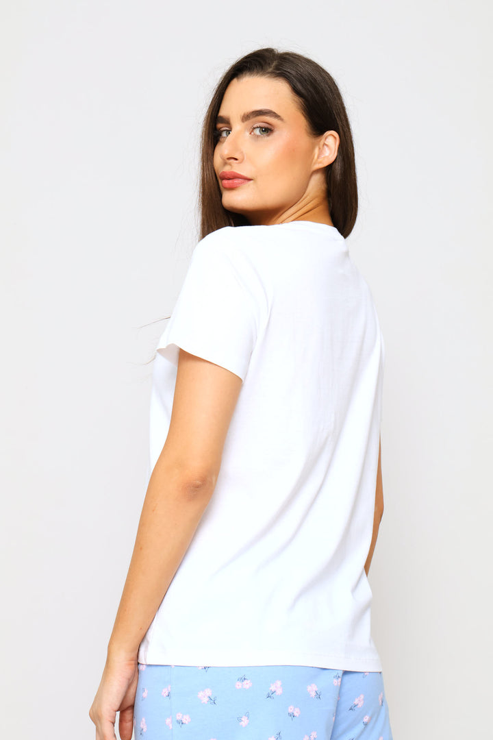 Short Sleeve Sleep Tee - White