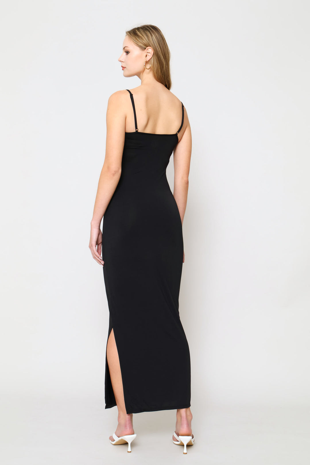 Strappy Skin Tight Maxi Dress - Black