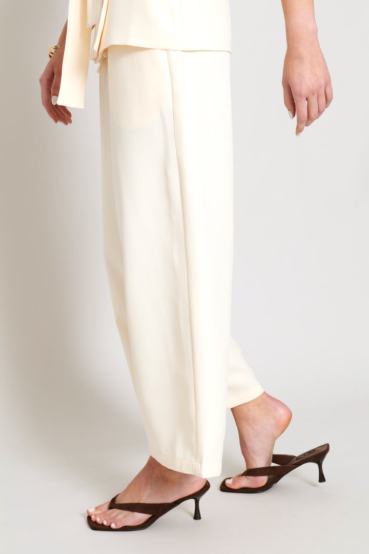Sleeveless Top & Wide Leg Pant Woven Set - Cream
