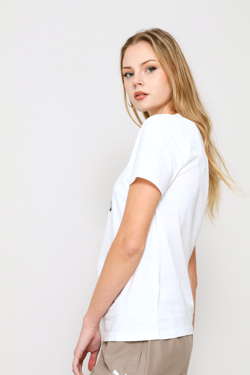Graphics Lace Cat Tee - White